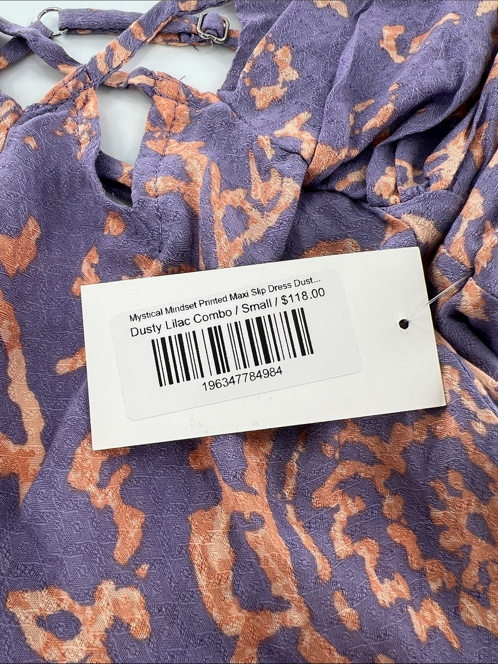 Free People Mystical Mindset Printed Maxi Slip Dress Dusty Lilac Combo / Small - Picture 6 of 10